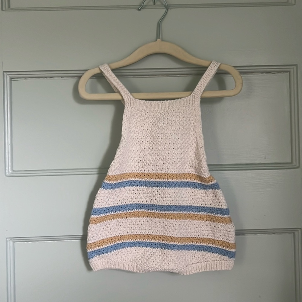 Zara Vintage Style Knit Striped Romper